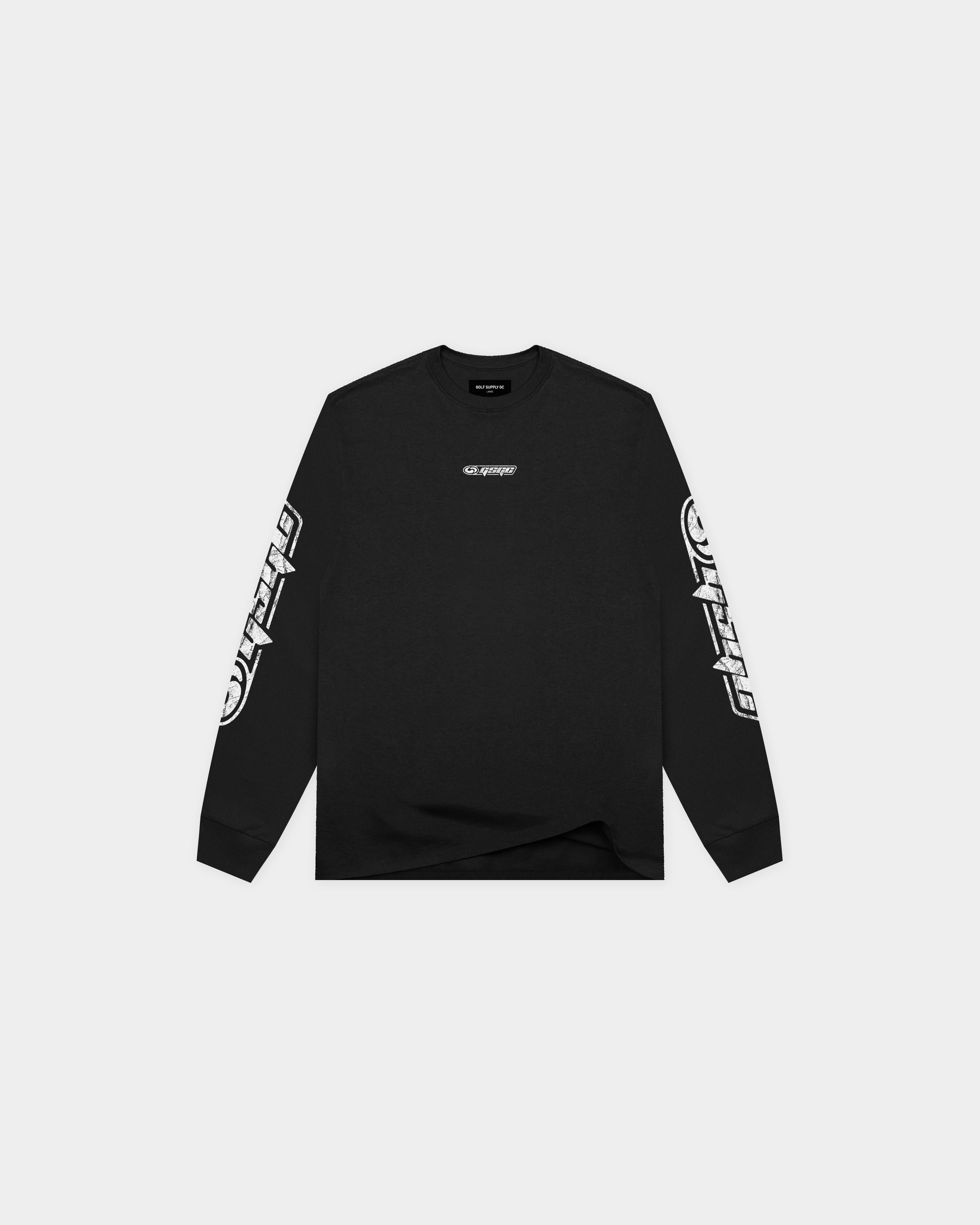 Racer Long Sleeve T-Shirt - Black/White | Golf Supply GC
