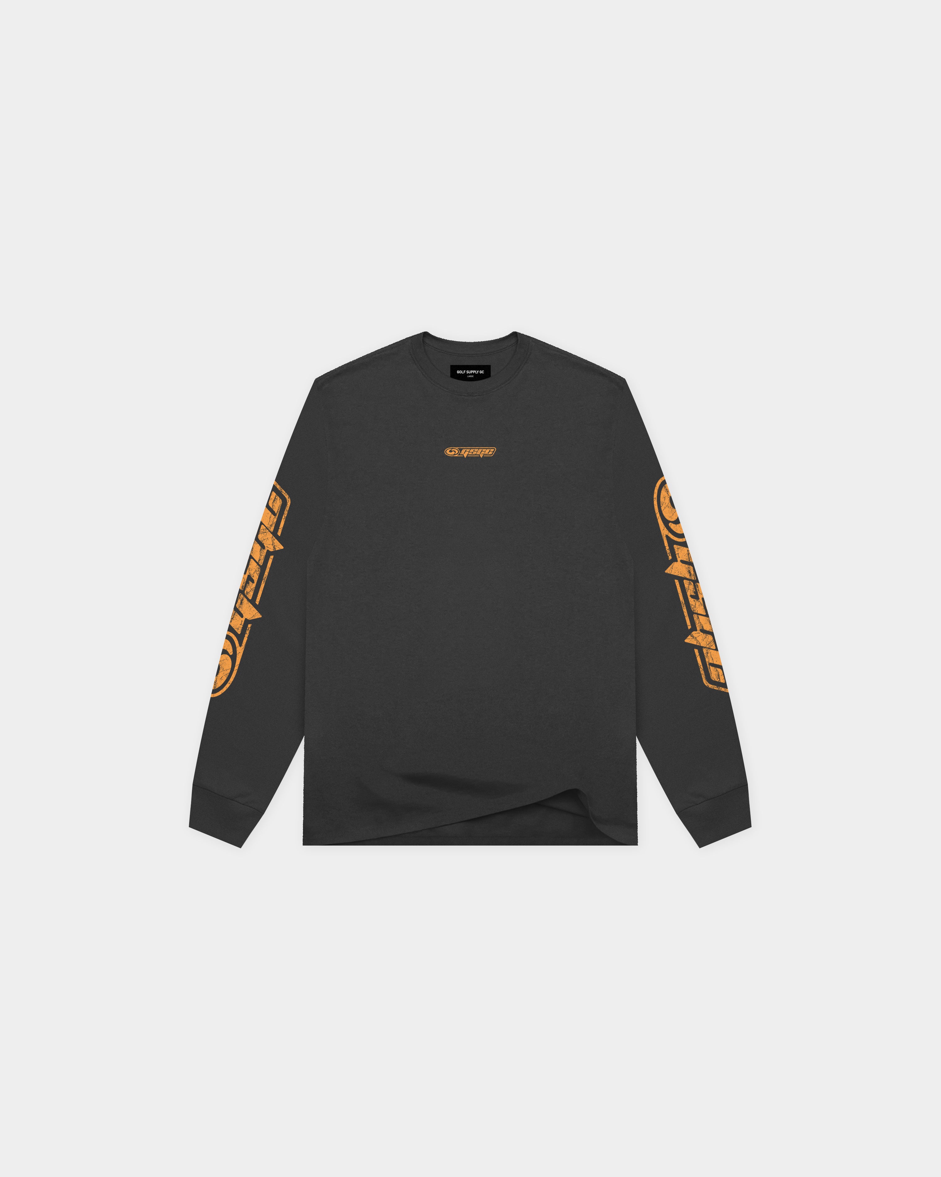 Racer Long Sleeve T-Shirt - Washed Black/Orange | Golf Supply GC
